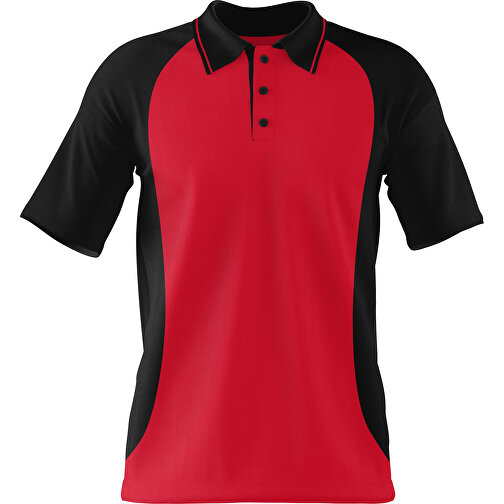 Poloshirt Individuell Gestaltbar , dunkelrot / schwarz, 200gsm Poly/Cotton Pique, L, 73,50cm x 54,00cm (Höhe x Breite), Bild 1