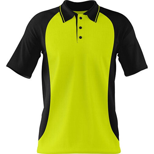 Poloshirt Individuell Gestaltbar , hellgrün / schwarz, 200gsm Poly/Cotton Pique, 3XL, 81,00cm x 66,00cm (Höhe x Breite), Bild 1