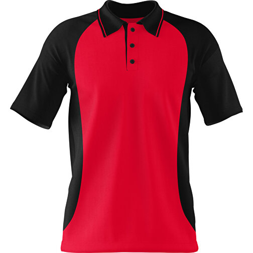 Poloshirt Individuell Gestaltbar , ampelrot / schwarz, 200gsm Poly/Cotton Pique, 3XL, 81,00cm x 66,00cm (Höhe x Breite), Bild 1