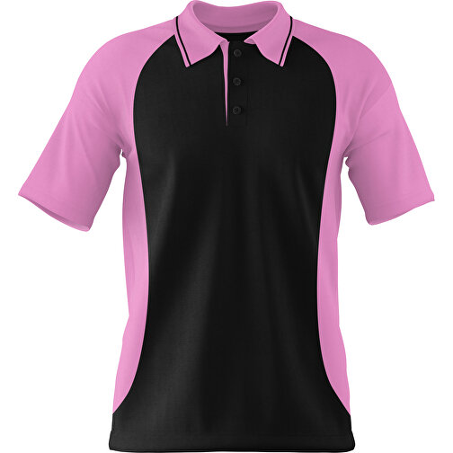 Poloshirt Individuell Gestaltbar , schwarz / rosa, 200gsm Poly/Cotton Pique, XS, 60,00cm x 40,00cm (Höhe x Breite), Bild 1