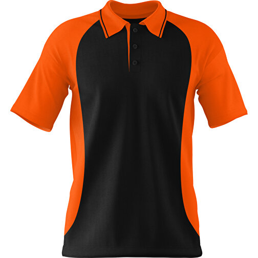 Poloshirt Individuell Gestaltbar , schwarz / orange, 200gsm Poly/Cotton Pique, XL, 76,00cm x 59,00cm (Höhe x Breite), Bild 1
