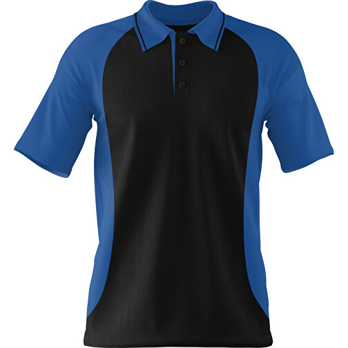 Poloshirt Individuell Gestaltbar , schwarz / dunkelblau, 200gsm Poly/Cotton Pique, S, 65,00cm x 45,00cm (Höhe x Breite), Bild 1