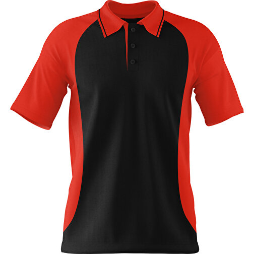Poloshirt Individuell Gestaltbar , schwarz / rot, 200gsm Poly/Cotton Pique, L, 73,50cm x 54,00cm (Höhe x Breite), Bild 1