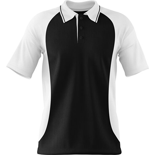 Poloshirt Individuell Gestaltbar , schwarz / weiß, 200gsm Poly/Cotton Pique, 3XL, 81,00cm x 66,00cm (Höhe x Breite), Bild 1