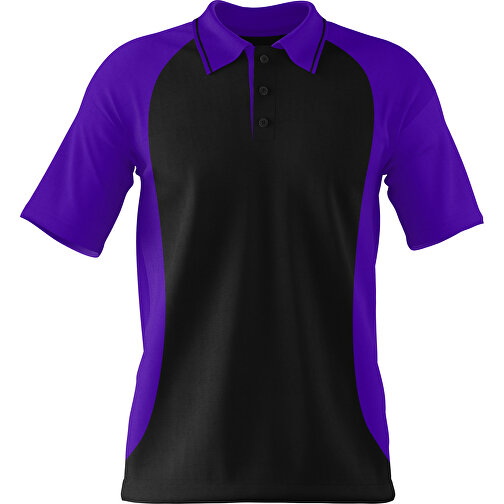 Poloshirt Individuell Gestaltbar , schwarz / violet, 200gsm Poly/Cotton Pique, 3XL, 81,00cm x 66,00cm (Höhe x Breite), Bild 1