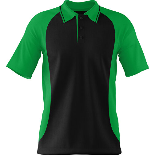 Poloshirt Individuell Gestaltbar , schwarz / grün, 200gsm Poly/Cotton Pique, 2XL, 79,00cm x 63,00cm (Höhe x Breite), Bild 1