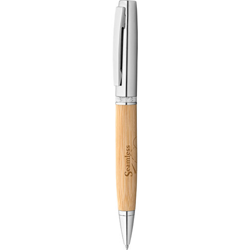 FUJI. Kugelschreiber Aus Bambus Und Metall Mit ABS-Gehäuse , natur, Bambus. ABS. Metall, 1,00cm (Höhe), Bild 6