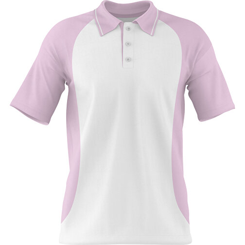 Poloshirt Individuell Gestaltbar , weiss / zartrosa, 200gsm Poly/Cotton Pique, XS, 60,00cm x 40,00cm (Höhe x Breite), Bild 1