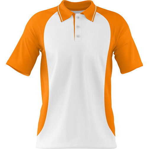 Poloshirt Individuell Gestaltbar , weiss / gelborange, 200gsm Poly/Cotton Pique, S, 65,00cm x 45,00cm (Höhe x Breite), Bild 1