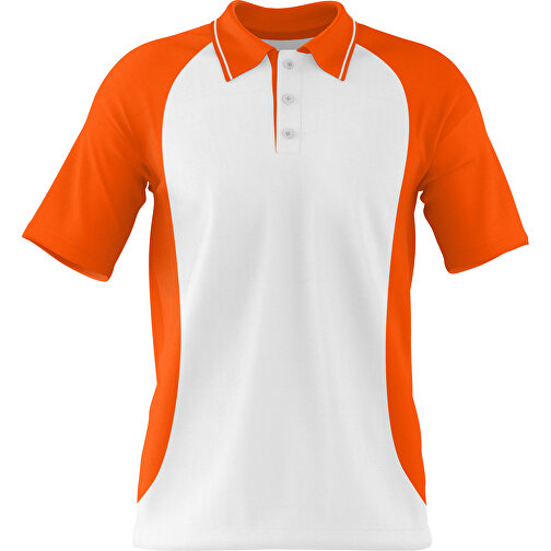 Poloshirt Individuell Gestaltbar , weiß / orange, 200gsm Poly/Cotton Pique, S, 65,00cm x 45,00cm (Höhe x Breite), Bild 1