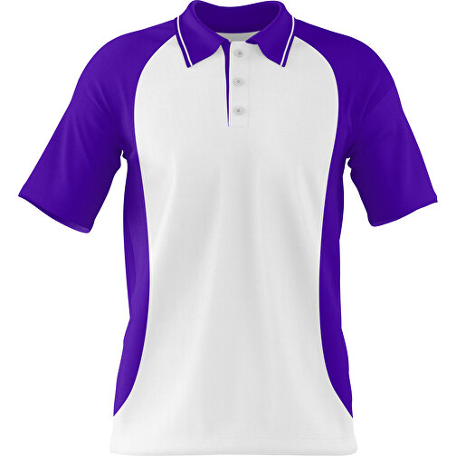 Poloshirt Individuell Gestaltbar , weiss / violet, 200gsm Poly/Cotton Pique, L, 73,50cm x 54,00cm (Höhe x Breite), Bild 1