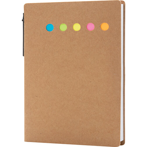 Cuaderno de notas adhesivas Kraft A6 con bolígrafo, Imagen 1