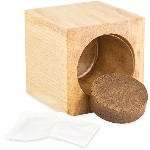 Pot cube boisde bureau en boite star-box avec graines - Souci, Image 4