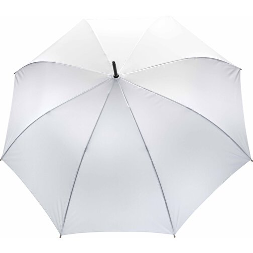 27' Impact AWARE™ RPET 190T Auto-Open Bambus-Schirm, Weiß , weiß, PET - recycelt, 94,00cm (Höhe), Bild 2