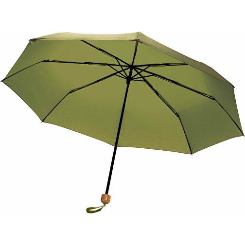 20.5' Impact AWARE™ RPET 190T Pongee Bambus Mini-Schirm, Grün , grün, PET - recycelt, 58,00cm (Höhe), Bild 4