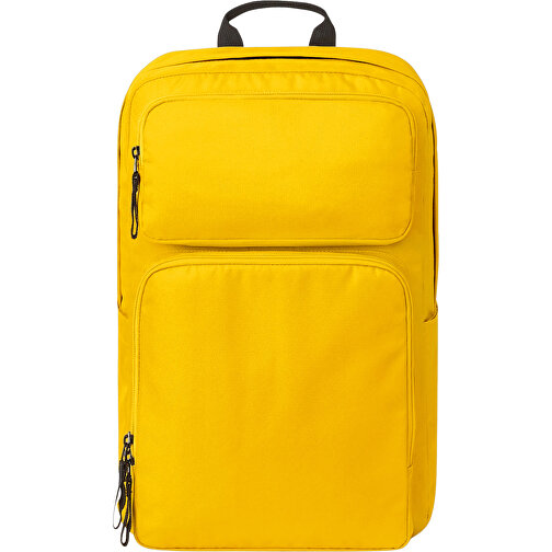 Notebook-Rucksack FELLOW , Halfar, gelb, rPET 600d, 12,00cm x 42,00cm x 28,00cm (Länge x Höhe x Breite), Bild 2