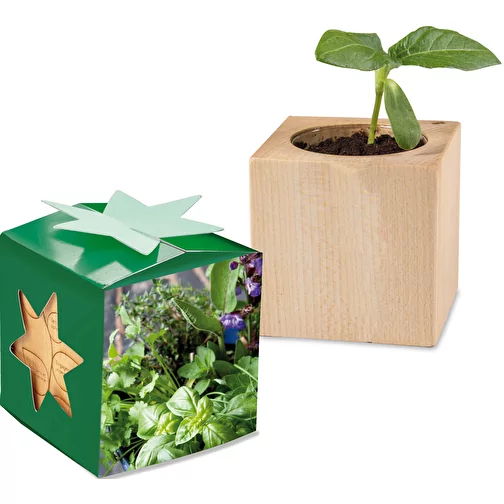 Plant Wood Star Box - örtblandning, 2 sidor laserad, Bild 1