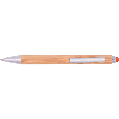 Kugelschreiber TOUCHY , orange, Bambus / Metall, 14,00cm (Länge), Bild 3