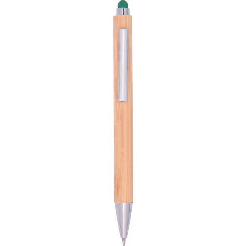 Kugelschreiber TOUCHY , grün, Bambus / Metall, 14,00cm (Länge), Bild 1