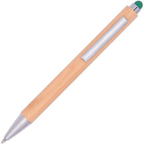 Kugelschreiber TOUCHY , grün, Bambus / Metall, 14,00cm (Länge), Bild 2
