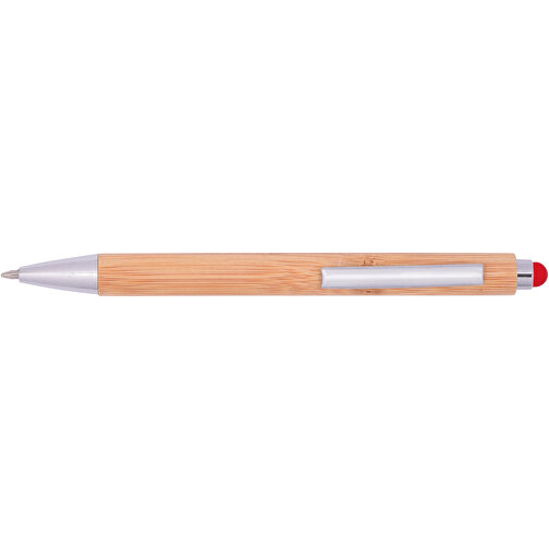 Kugelschreiber TOUCHY , rot, Bambus / Metall, 14,00cm (Länge), Bild 3