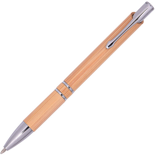 Kugelschreiber TUCSON BAMBOO , braun, silber, Bambus / Metall, 14,00cm (Länge), Bild 2