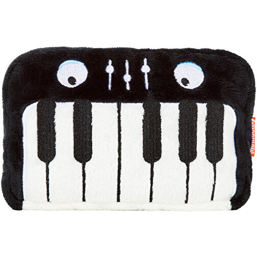 Keyboard , schwarz/weiß, Material: Polyester, Unterseite: Mikrofaser, Füllung: Polyesterfasern, Innen: PET-Pellets im Gewebebeutel, 9,00cm x 3,00cm x 16,00cm (Länge x Höhe x Breite), Bild 1