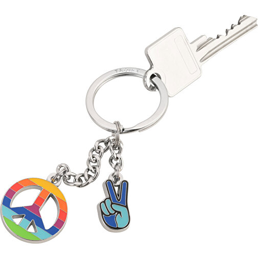 TROIKA Schlüsselanhänger SMALL PEACE , Troika, mehrfarbig, Metallguss, 12,10cm x 0,30cm x 3,40cm (Länge x Höhe x Breite), Bild 2