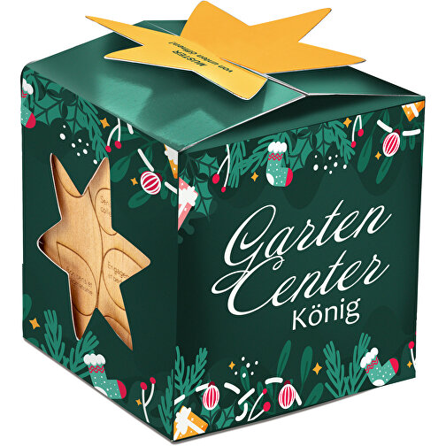 Pot cube bois mini en boite star-box avec graines - Mélange de fleurs d été, Image 2