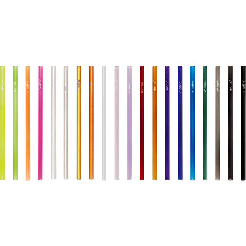 Set Aus 4 Farbigen Glas-Trinkhalmen Mit Reinigungsbürste , farbig klar, Getempertes Glas, verzinkter Stahl, Nylon (Bürstenbesatz), 20,00cm (Höhe), Bild 2