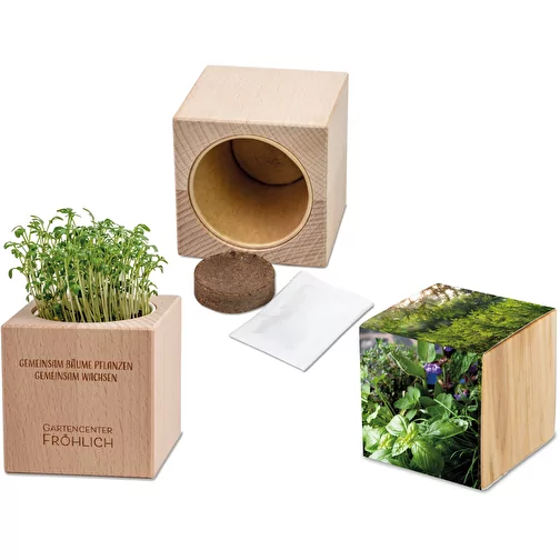 Plante-bois Grande avec graines - Mélange d herbes aromatiques, 2 sites gravés au laser, Image 1