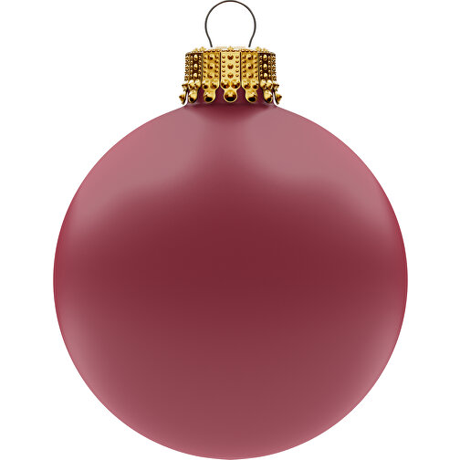 Bola de árbol de Navidad mediana 66 mm, corona dorada, mate, Imagen 1