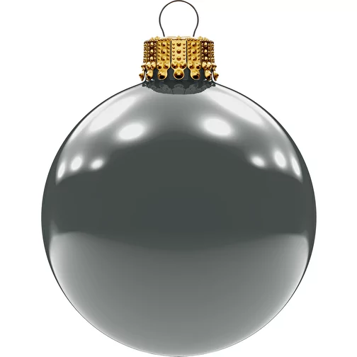 Boule de Noël moyenne 66 mm, couronne or, brillant, Image 1