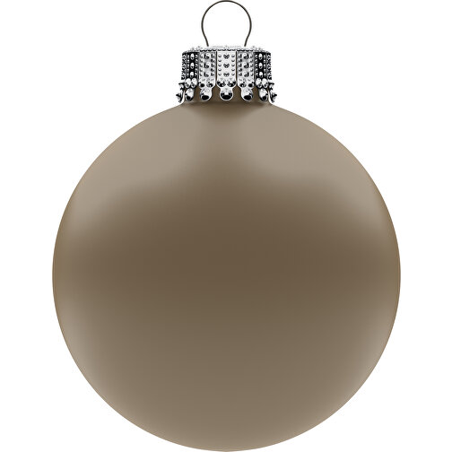 Bola de árbol de Navidad pequeña 57 mm, corona plateada, mate, Imagen 1