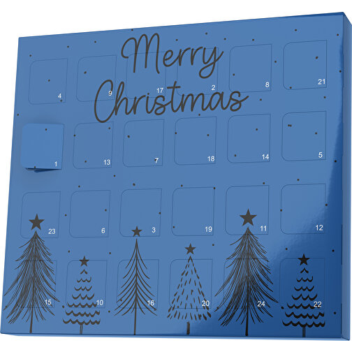 XS Adventskalender Merry Christmas Tanne , M&M\'s, dunkelblau / schwarz, Vollkartonhülle, weiß, 1,60cm x 12,00cm x 14,00cm (Länge x Höhe x Breite), Bild 1