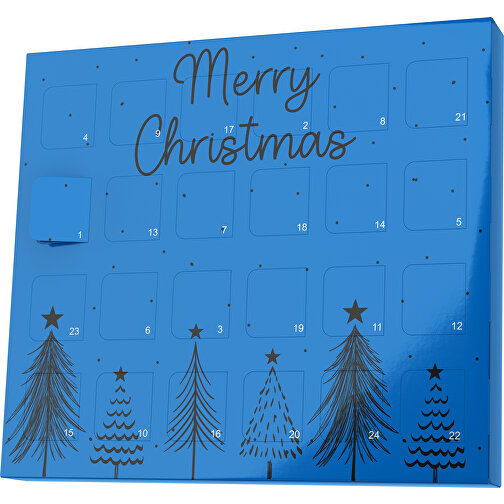XS Adventskalender Merry Christmas Tanne , M&M\'s, kobaltblau / schwarz, Vollkartonhülle, weiß, 1,60cm x 12,00cm x 14,00cm (Länge x Höhe x Breite), Bild 1