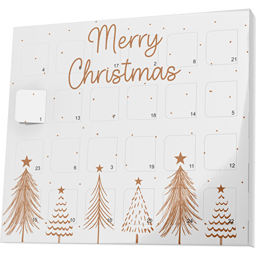 XS Adventskalender Merry Christmas Tanne , M&M\'s, weiß / braun, Vollkartonhülle, weiß, 1,60cm x 12,00cm x 14,00cm (Länge x Höhe x Breite), Bild 1