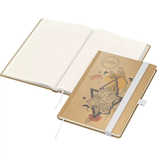 Carnet de notes Match-Book Creme Beseller Natura brun A4, blanc, Image 1