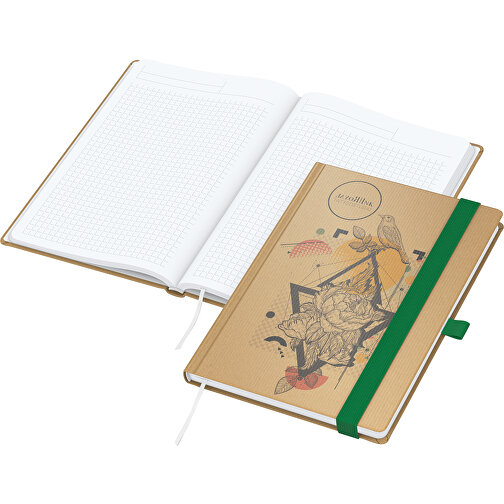 Notesbog Match-Book White bestseller A5, Natura brun, grøn, Billede 1