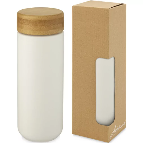 Gobelet en céramique Lumi de 300 ml avec couvercle en bambou, Image 1