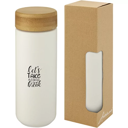 Gobelet en céramique Lumi de 300 ml avec couvercle en bambou, Image 2