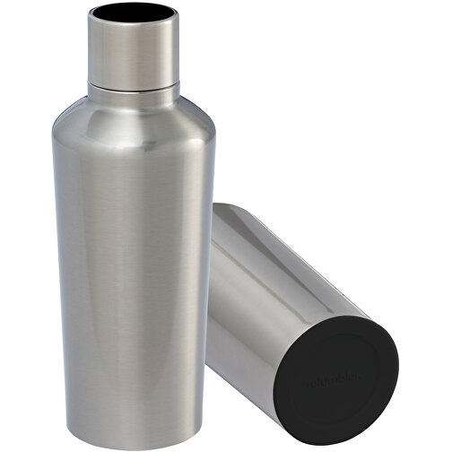 Thermotrinkflasche RETUMBLER-myDRINQEO 500 , Retumbler, silber / schwarz, Edelstahl, Kunststoff, Silikon, 8,40cm x 22,25cm x 8,40cm (Länge x Höhe x Breite), Bild 1