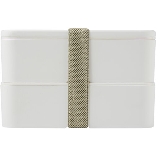 MIYO Doppel-Lunchbox , weiß / weiß / kieselgrau, PP Kunststoff, 18,00cm x 11,30cm x 11,00cm (Länge x Höhe x Breite), Bild 3