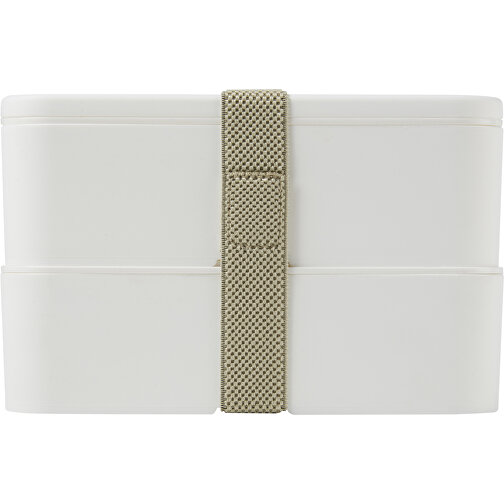 MIYO Doppel-Lunchbox , weiß / weiß / kieselgrau, PP Kunststoff, 18,00cm x 11,30cm x 11,00cm (Länge x Höhe x Breite), Bild 4