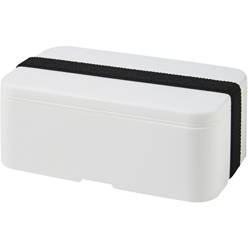 MIYO Lunchbox , weiss / schwarz, PP Kunststoff, 18,00cm x 6,00cm x 11,00cm (Länge x Höhe x Breite), Bild 1