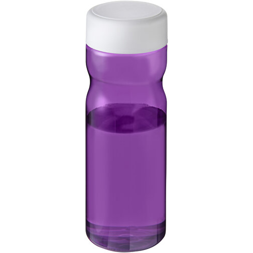 H2O Active® Eco Base 650 Ml Sportflasche Mit Drehdeckel , lila / weiß, PCR Kunststoff, PP Kunststoff, 20,60cm (Höhe), Bild 1