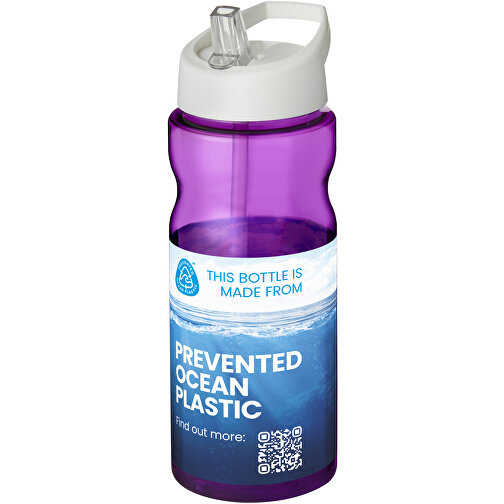 H2O Active® Eco Base 650 Ml Sportflasche Mit Ausgussdeckel , lila / weiss, PCR Kunststoff, 72% PP Kunststoff, 17% SAN Kunststoff, 11% PE Kunststoff, 21,80cm (Höhe), Bild 2