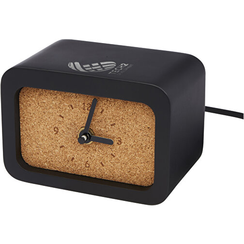 Reloj de sobremesa con cargador inalámbrico de piedra caliza 'Momento', Imagen 2