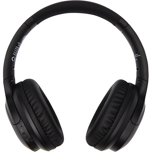 Loop Bluetooth®-Kopfhörer Aus Recyceltem Kunststoff , schwarz, Recycelter ABS Kunststoff, 19,00cm x 8,60cm x 16,80cm (Länge x Höhe x Breite), Bild 4