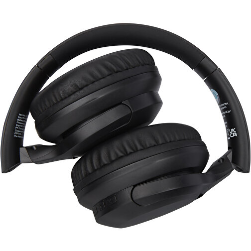 Loop Bluetooth®-Kopfhörer Aus Recyceltem Kunststoff , schwarz, Recycelter ABS Kunststoff, 19,00cm x 8,60cm x 16,80cm (Länge x Höhe x Breite), Bild 5